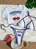 3 Pieces Brazilian Thong Bikinis 2026 Women Trikini Swimwear Female Halter Triangle Swimsuit & Tops Bathing Swimming Swim Suit
