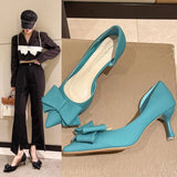 2026 New Thin Heels Pumps Women Blue Elegant Slip-On Party Shoes Woman Summer Pointed Toe Solid Color High Heels Shoes