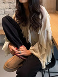 Foridol Ruffles Tiered V Neck Blouse Women Summer Spring Long Sleeve Casual Blusa Chiffon Blouses Buttons New in Female Top 2025
