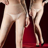 Sexy Lace Long T-Crotch Black Pantyhose Solid Color Transparent Mesh For Woman Smooth Lace Trimmed Pantyhose Charming 0VJQ