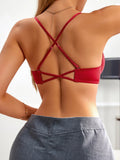 Everyday Women's cross-strap backless bra Front closure push-up bra for small breasts Seamless invisible heart-shaped cup bra