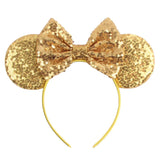 Disney Mickey Mouse Ears Leopard Print Headbands for Girls Baby Women Sequins 5"Bows Hair Accessories Adults Hairbands Kids Gift