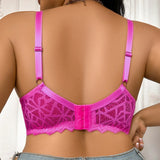 High quality lace plus size underwear Women pretty Lace Lingerie rose bra Large size multi C-D Cup comfortable to wear MR3050