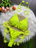 2026 new sexy bikini set with braided straps and split swimsuit 2-piece beach swimsuit