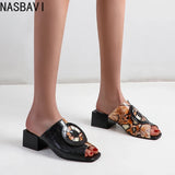NASBAVI Out Outdoor Slippers Latest Luxury Shoes Women Designers Ladies Shoes and Sandals Wedding Shoes for Women Big Size 45 46