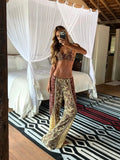 2026 Stylish Printed Strapped Bikini And Pants Set Women 3 Pc Swimsuit Fashion Sexy Biquini Lady Swimwear Female Beachwear