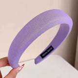 Purple Series Sponge Headband for Woman Elegant Temperament Wide Brim Hair Band Fashion Girl Makeup Headband Hair Accessories