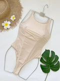Sexy Solid Color Thick Strap One-Piece Biquini Summer Set Women Ladies Woman Swimsuit Hot Minimalist Slim Fit Fashion Mature