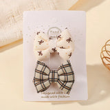2Pcs/Set Cute Cotton Bowknot Hair Clips for Baby Girls Ins Style Hair Bows Plaid Boutique Hairgripes Kids Hair Accessories Gift