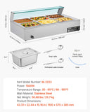 SucceBuy Commercial Food Warmer Stainless Steel Buffet With Glass Cover