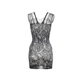 Women Sexy Fishnet  Cover Up, Sheer Bodycon Sleepwear See Through Beachwear Without Bikini