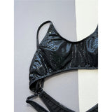 Snake Skin Tummy Cut Out Mini Mirco Thong Women Swimwear One Piece Swimsuit Female High Leg Cut Bather Bathing Suit Swim V5548