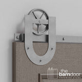 Wagon Wheel Horseshoe Heavy Duty Sliding Barn Door Hardware Kit