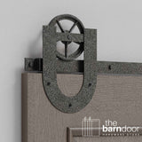 Wagon Wheel Horseshoe Heavy Duty Sliding Barn Door Hardware Kit