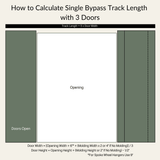 J-Strap Black Single Bypass Barn Door Hardware Kit