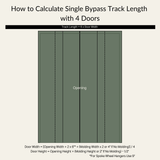 J-Strap Black Single Bypass Barn Door Hardware Kit