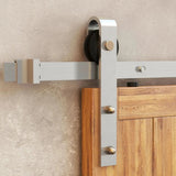 J-Strap Brushed Nickel Single Track Barn Door Hardware Kit