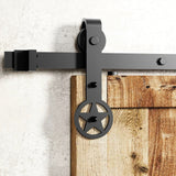 Star Black Single Track Barn Door Hardware Kit