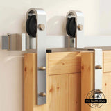 J-Strap Brushed Nickel Single Bypass Barn Door Hardware Kit
