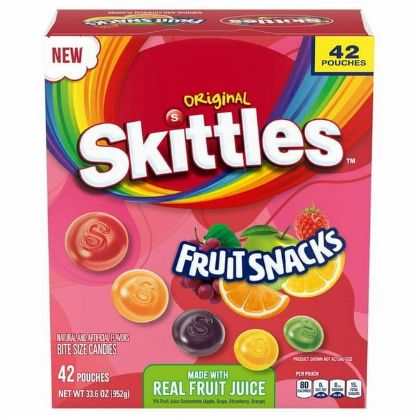 SKITTLES FRUIT SNACKS 42CT