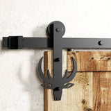 Buck Black Single Track Barn Door Hardware Kit