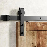 J-Strap Black Single Track Barn Door Hardware Kit