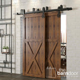 Star Black Double Bypass Barn Door Hardware Kit
