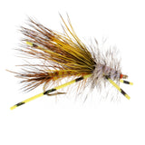 Kaufmann's Yellow Crystal Stimulator Rubber Legs Dry Fly - 1 Dozen Flies Hook Size 10