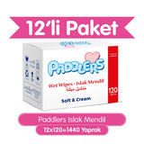 Paddlers Baby Wet Wipes - Soft, Gentle, and Convenient Hygiene for Infants - 120 Packs of 12