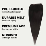 Straight 5x5 Transparent Lace Human Hair Closure
