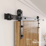 Straight Strap Black Single Track Barn Door Hardware Kit