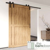 Straight Strap Black Single Bypass Barn Door Hardware Kit
