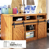 Straight Strap Cabinet Barn Door Hardware Kit | Matte Black