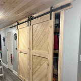 Straight Strap Black Single Track Barn Door Hardware Kit