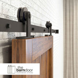 Straight Top Mount Black Single Track Barn Door Hardware Kit