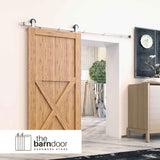 Straight Top Mount Brushed Nickel Single Track Barn Door Hardware Kit