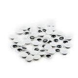 Lino Oynar 15 mm Craft Eyes - Black & White, 50-Pack for Sewing & DIY Projects