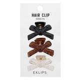 Eklips Ribbon Hair Clips Black & Brown 3-Pack