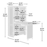 Drop Leaf Computer Desk Craft Table Armoire in Oak Wood Finish - Made in USA