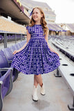 TCU Plaid Frog Flutter Twirl Dress