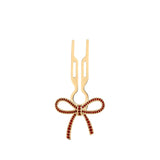 Fiona Franchimon No1 Hairpin Ribbon Siam Red with Gold Finish