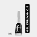 Flormar Quick Dry Nail Polish - 60-Second Drying, Highly Pigmented, Long-Lasting Nail Color - Black Minimalism