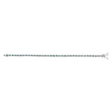 14K White Gold 4.0 Cttw Alternating White and Blue Lab Grown Diamond Tennis Bracelet - 7" inches