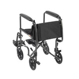 Steel Transport Wheelchair, Fixed Full Arms, 19" Seat