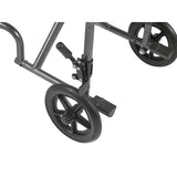 Steel Transport Wheelchair, Fixed Full Arms, 19" Seat