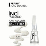 Flormar Pearly Luxury White Nail Polish: Intense Pigment, Shimmer Finish, Long Lasting - Dazzling White Nail Color
