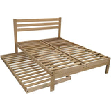 Twin size Solid Wood Platform Bed Frame with Slatted Headboard - Made in USA