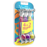 Gillette Venus: Smooth & Sensitive Disposable Women's Razor - 3 Blade, Close Shave, Skin Protection + Easy-Grip Handle (4+2 Pack)