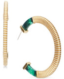 Inc Gold-Tone Large Thread-Wrapped Resin C-Hoop Earrings, 2.25