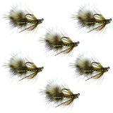 Tungsten Bead Tactical Olive Mini Bugger Euro Nymphing Fly - 6 Flies Size 12